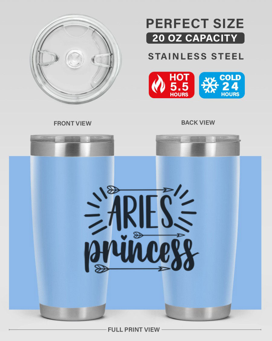 Aries Princess 115# Tumbler, a stylish 20oz stainless steel drinkware with a vibrant design, perfect for keeping beverages hot or cold.