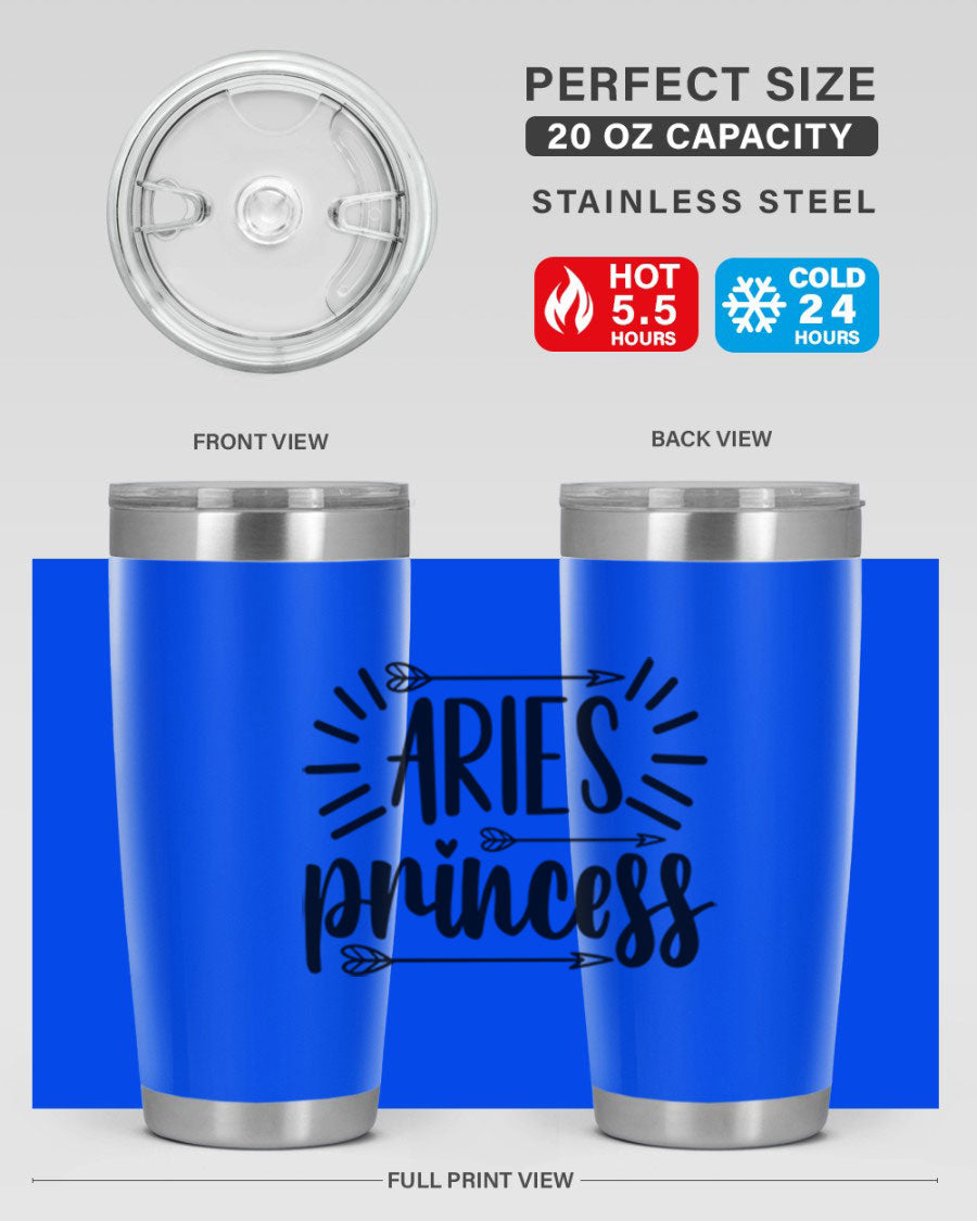 Aries Princess 115# Tumbler, a stylish 20oz stainless steel drinkware with a vibrant design, perfect for keeping beverages hot or cold.