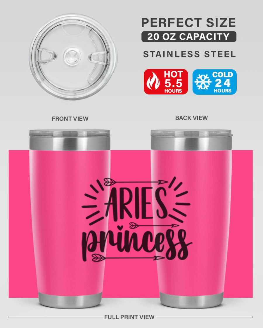 Aries Princess 115# Tumbler, a stylish 20oz stainless steel drinkware with a vibrant design, perfect for keeping beverages hot or cold.