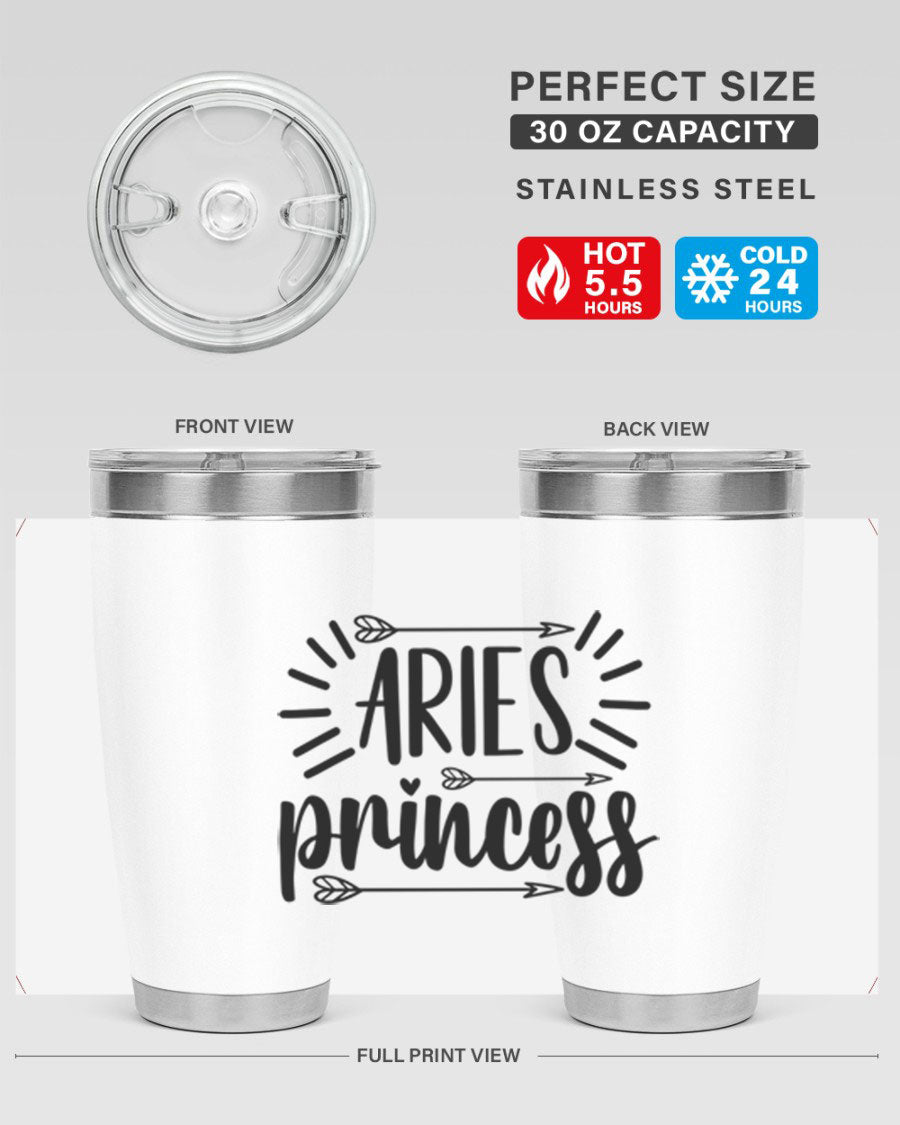 Aries Princess 115# Tumbler, a stylish 20oz stainless steel drinkware with a vibrant design, perfect for keeping beverages hot or cold.