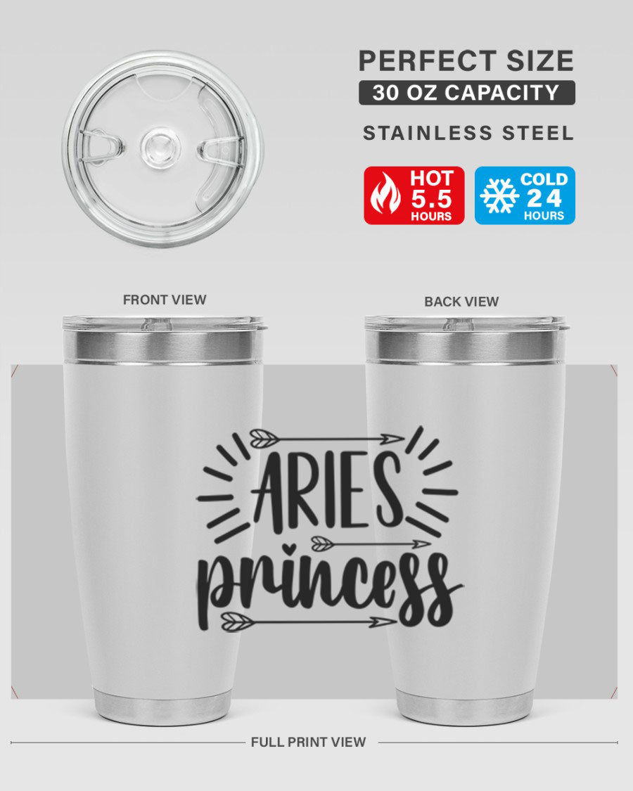 Aries Princess 115# Tumbler, a stylish 20oz stainless steel drinkware with a vibrant design, perfect for keeping beverages hot or cold.