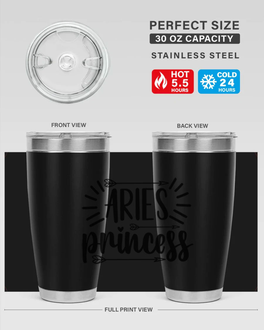 Aries Princess 115# Tumbler, a stylish 20oz stainless steel drinkware with a vibrant design, perfect for keeping beverages hot or cold.