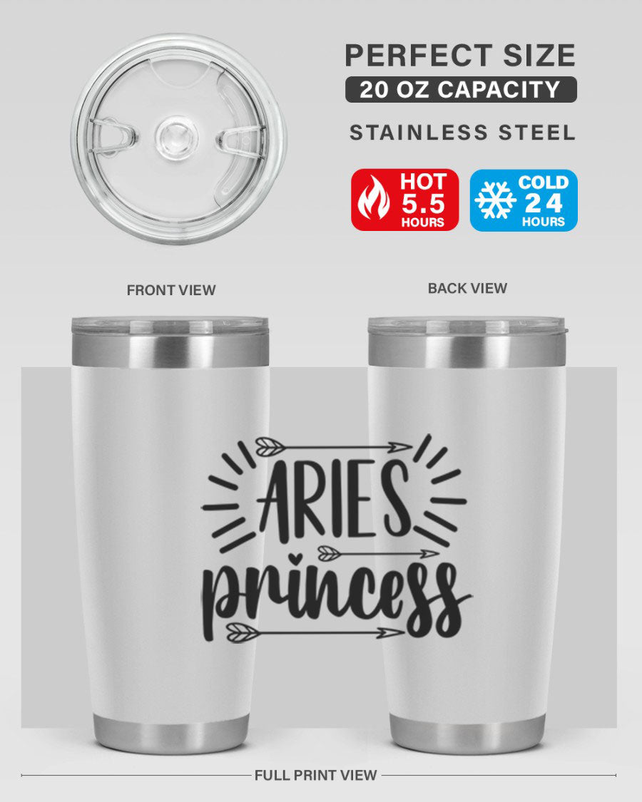 Aries Princess 115# Tumbler, a stylish 20oz stainless steel drinkware with a vibrant design, perfect for keeping beverages hot or cold.