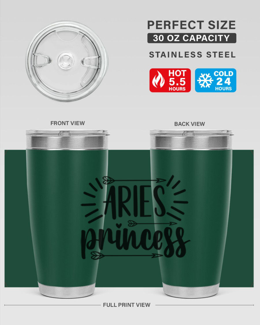 Aries Princess 115# Tumbler, a stylish 20oz stainless steel drinkware with a vibrant design, perfect for keeping beverages hot or cold.