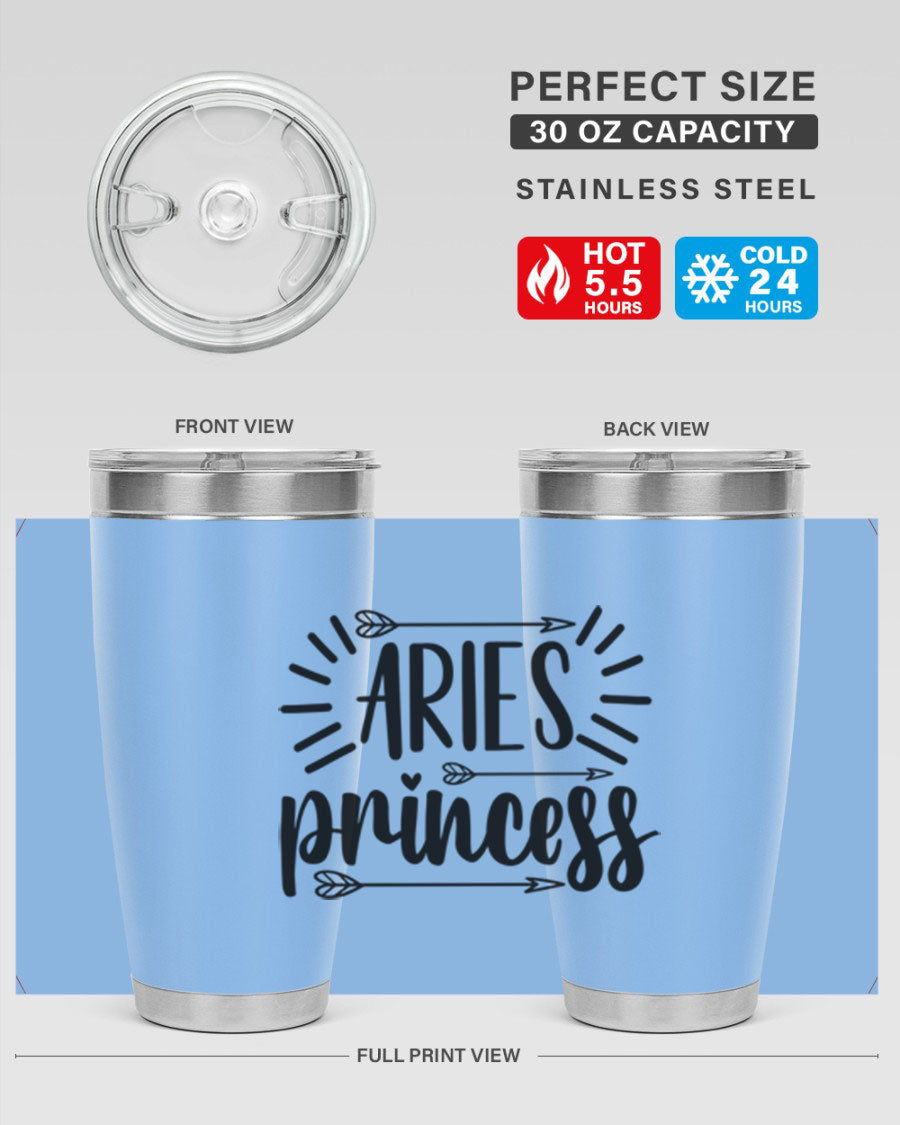 Aries Princess 115# Tumbler, a stylish 20oz stainless steel drinkware with a vibrant design, perfect for keeping beverages hot or cold.