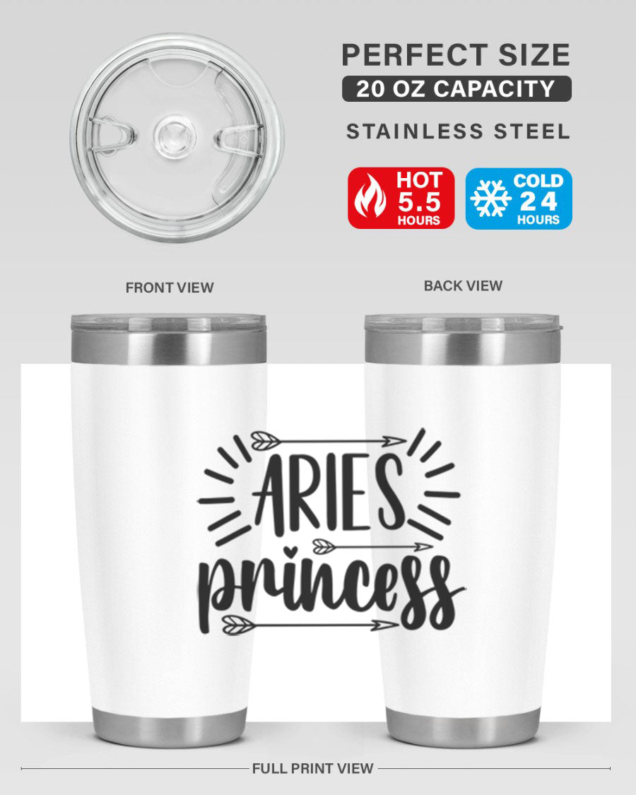 Aries Princess 115# Tumbler, a stylish 20oz stainless steel drinkware with a vibrant design, perfect for keeping beverages hot or cold.