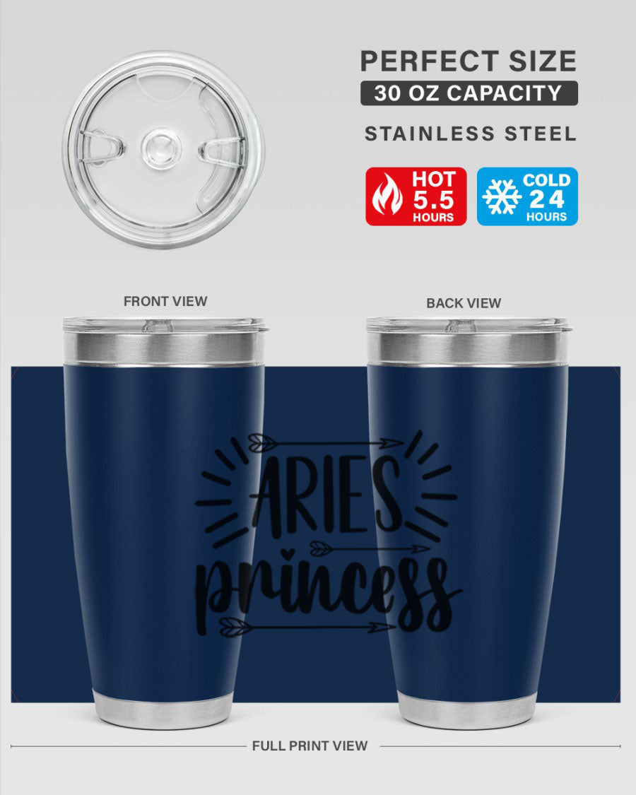 Aries Princess 115# Tumbler, a stylish 20oz stainless steel drinkware with a vibrant design, perfect for keeping beverages hot or cold.