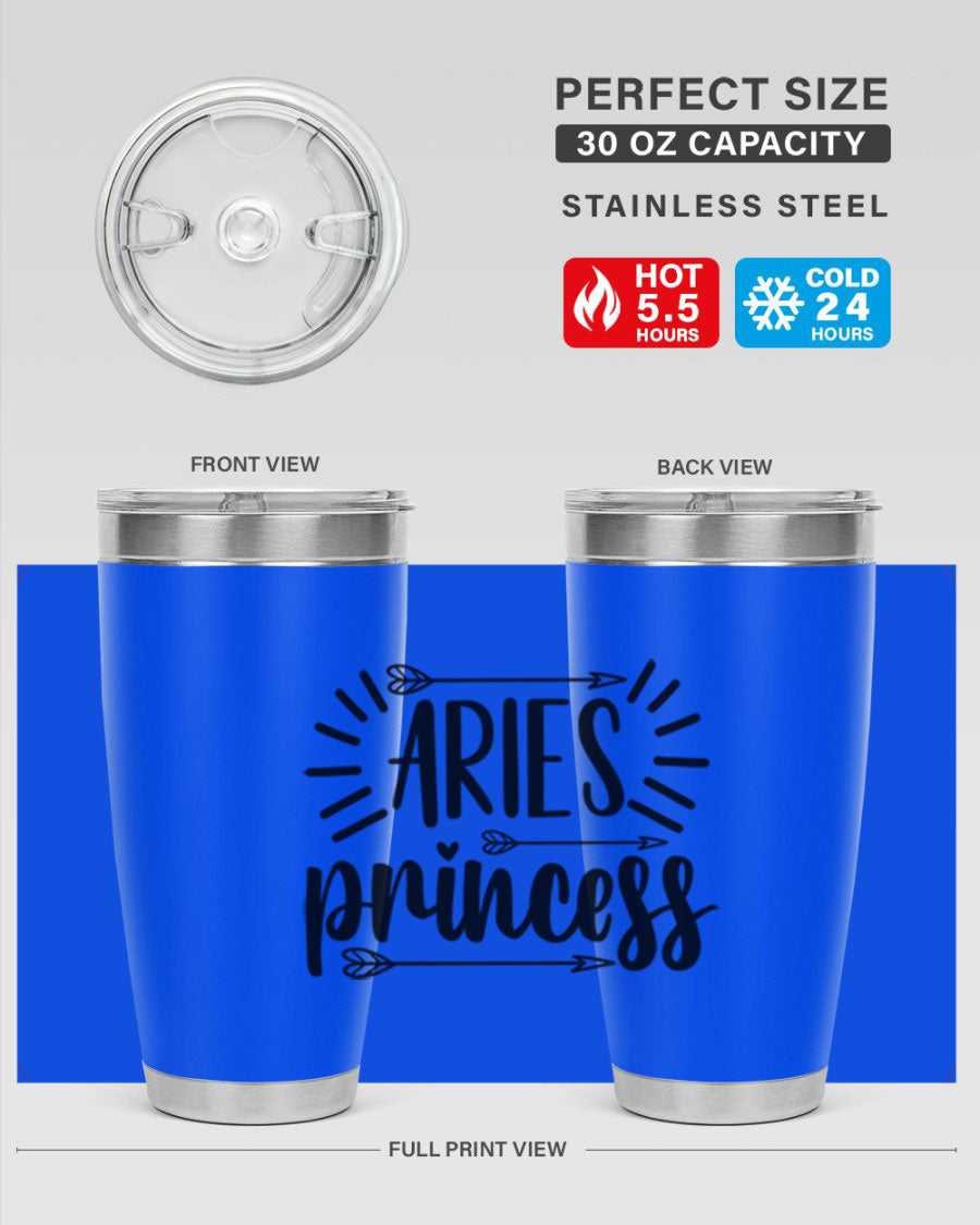 Aries Princess 115# Tumbler, a stylish 20oz stainless steel drinkware with a vibrant design, perfect for keeping beverages hot or cold.