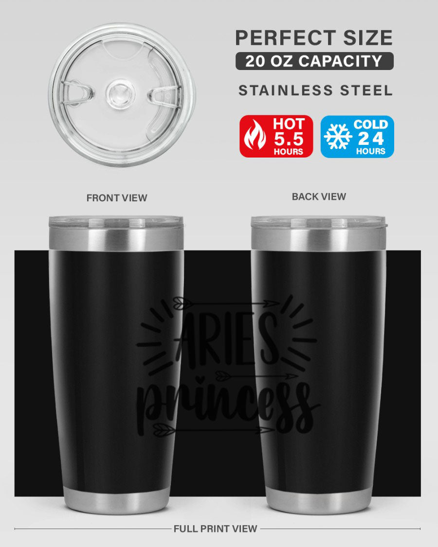 Aries Princess 115# Tumbler, a stylish 20oz stainless steel drinkware with a vibrant design, perfect for keeping beverages hot or cold.