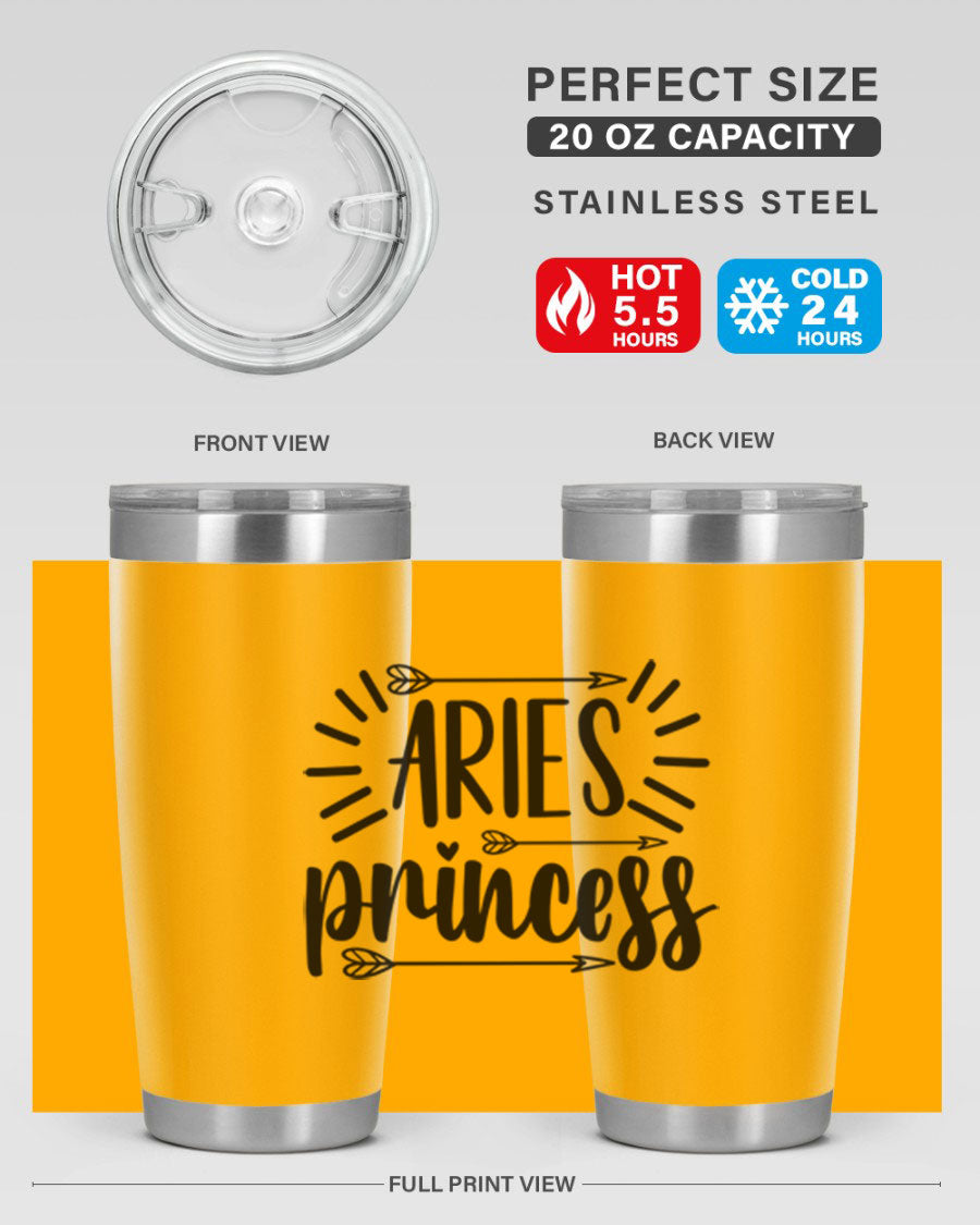 Aries Princess 115# Tumbler, a stylish 20oz stainless steel drinkware with a vibrant design, perfect for keeping beverages hot or cold.