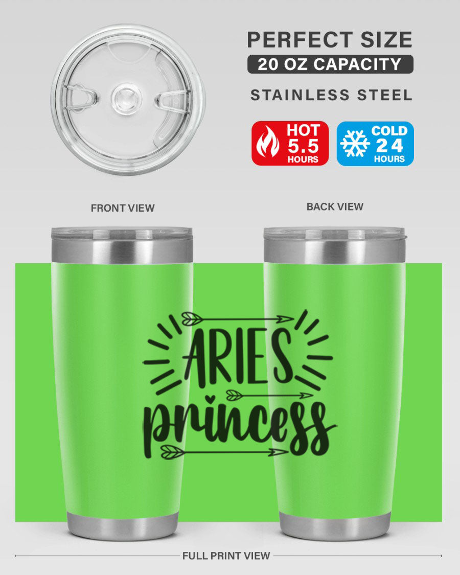 Aries Princess 115# Tumbler, a stylish 20oz stainless steel drinkware with a vibrant design, perfect for keeping beverages hot or cold.