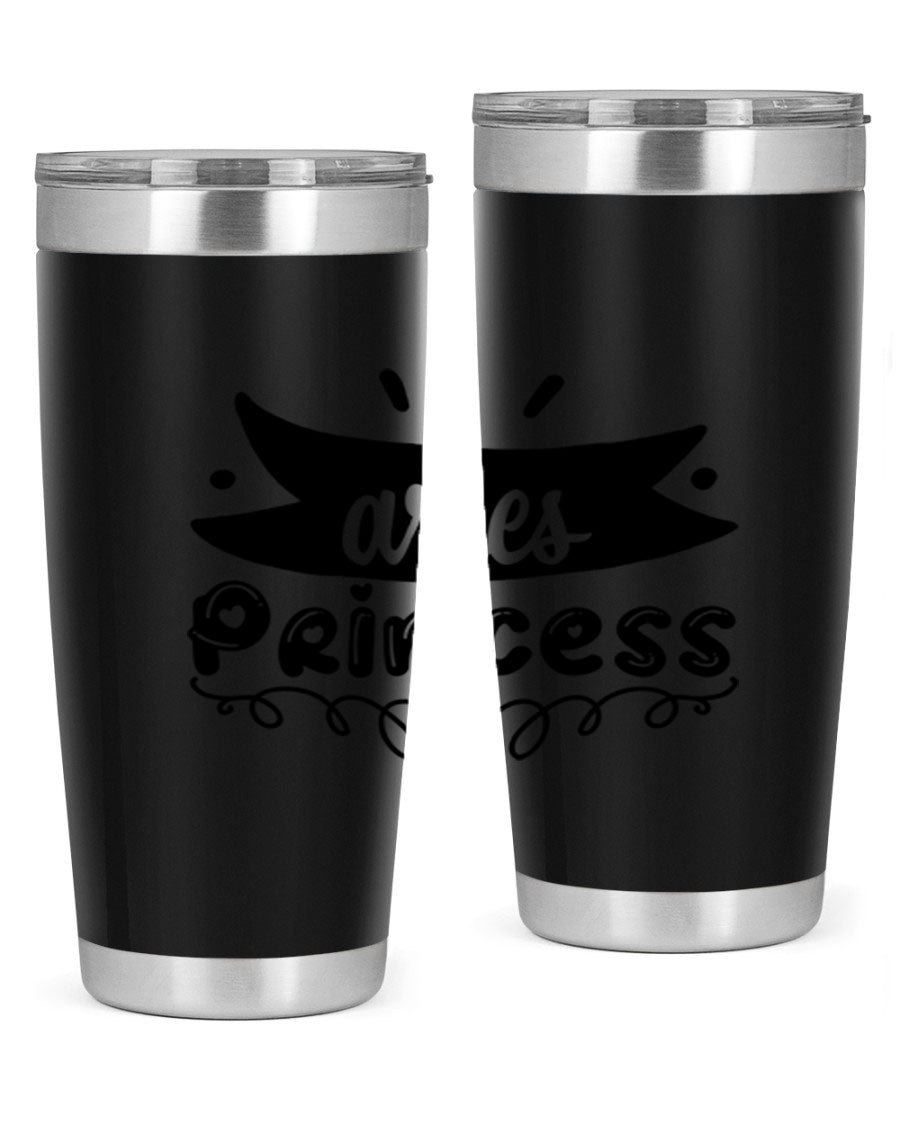 Aries Princess 116# Tumbler, a stylish 20oz stainless steel drinkware with a vibrant zodiac design.