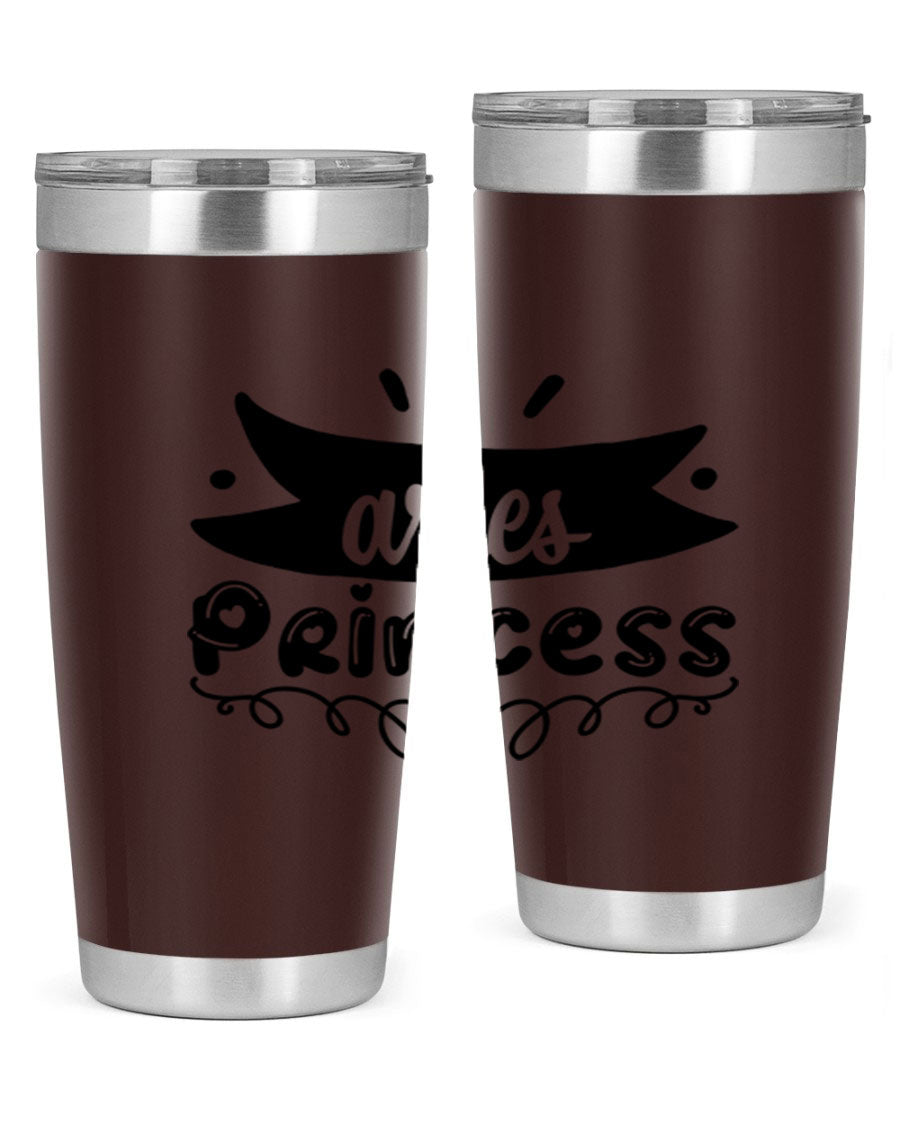 Aries Princess 116# Tumbler, a stylish 20oz stainless steel drinkware with a vibrant zodiac design.