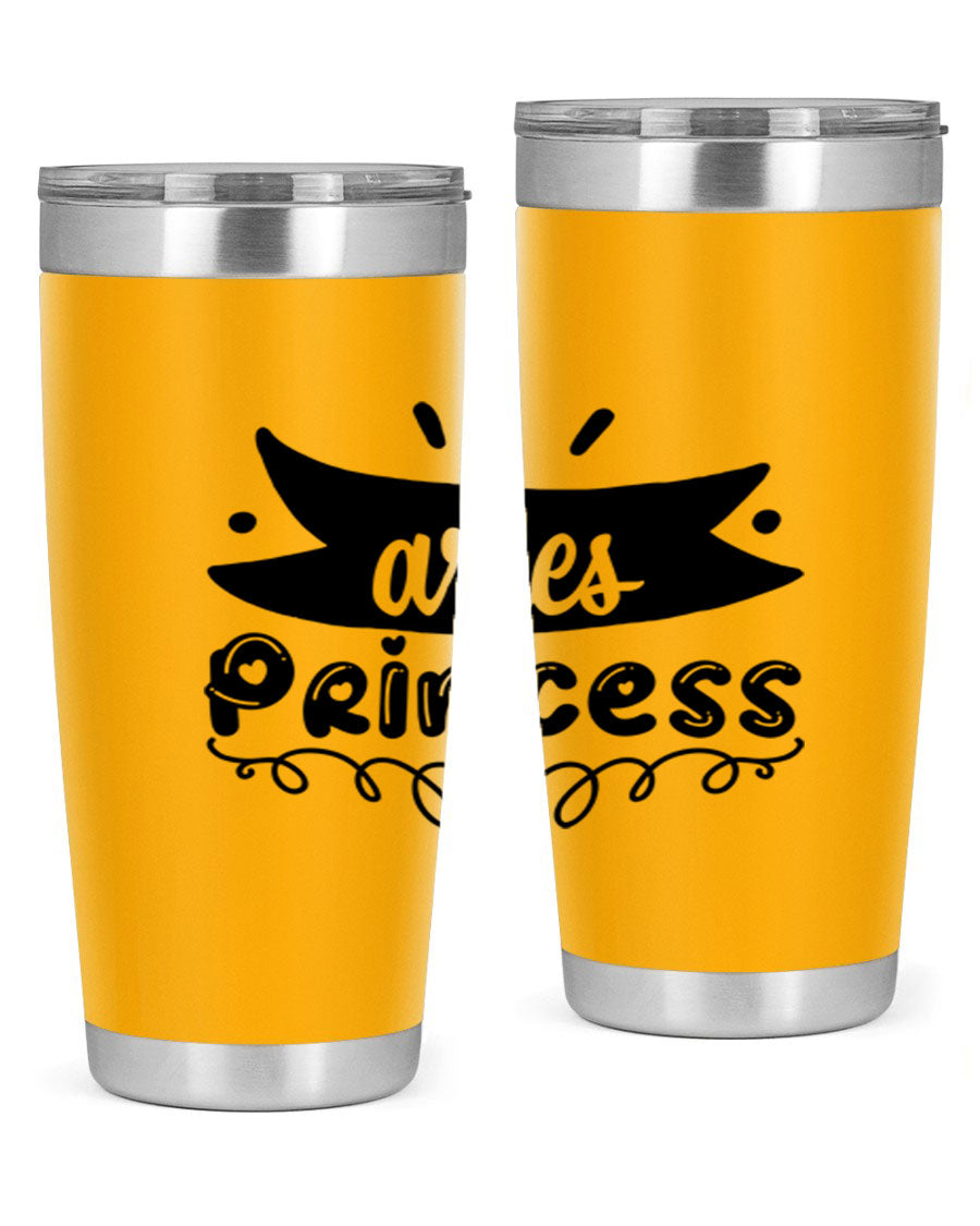 Aries Princess 116# Tumbler, a stylish 20oz stainless steel drinkware with a vibrant zodiac design.