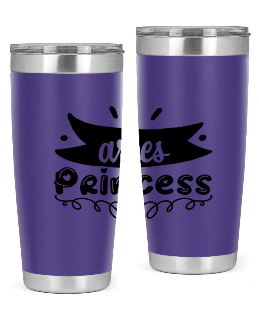 Aries Princess 116# Tumbler, a stylish 20oz stainless steel drinkware with a vibrant zodiac design.