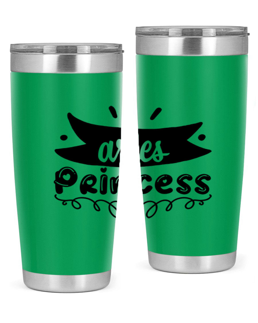 Aries Princess 116# Tumbler, a stylish 20oz stainless steel drinkware with a vibrant zodiac design.