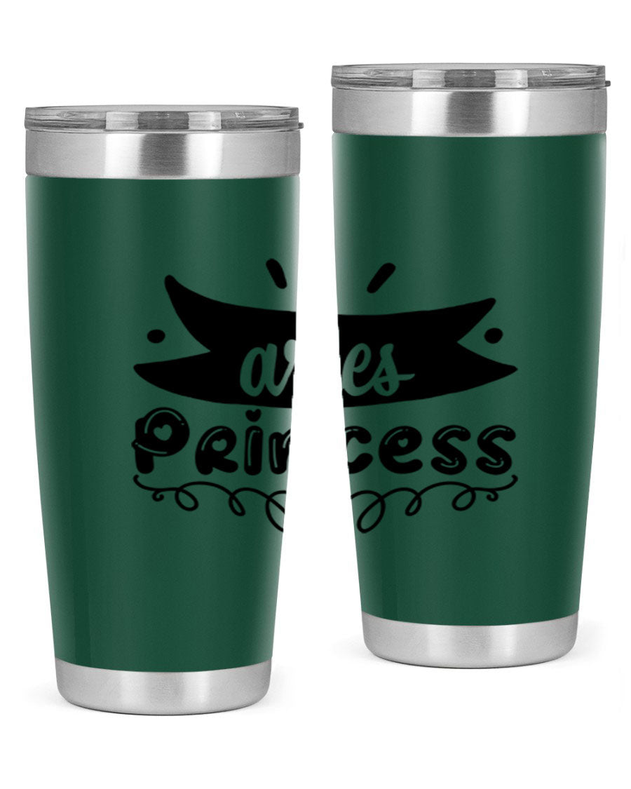 Aries Princess 116# Tumbler, a stylish 20oz stainless steel drinkware with a vibrant zodiac design.