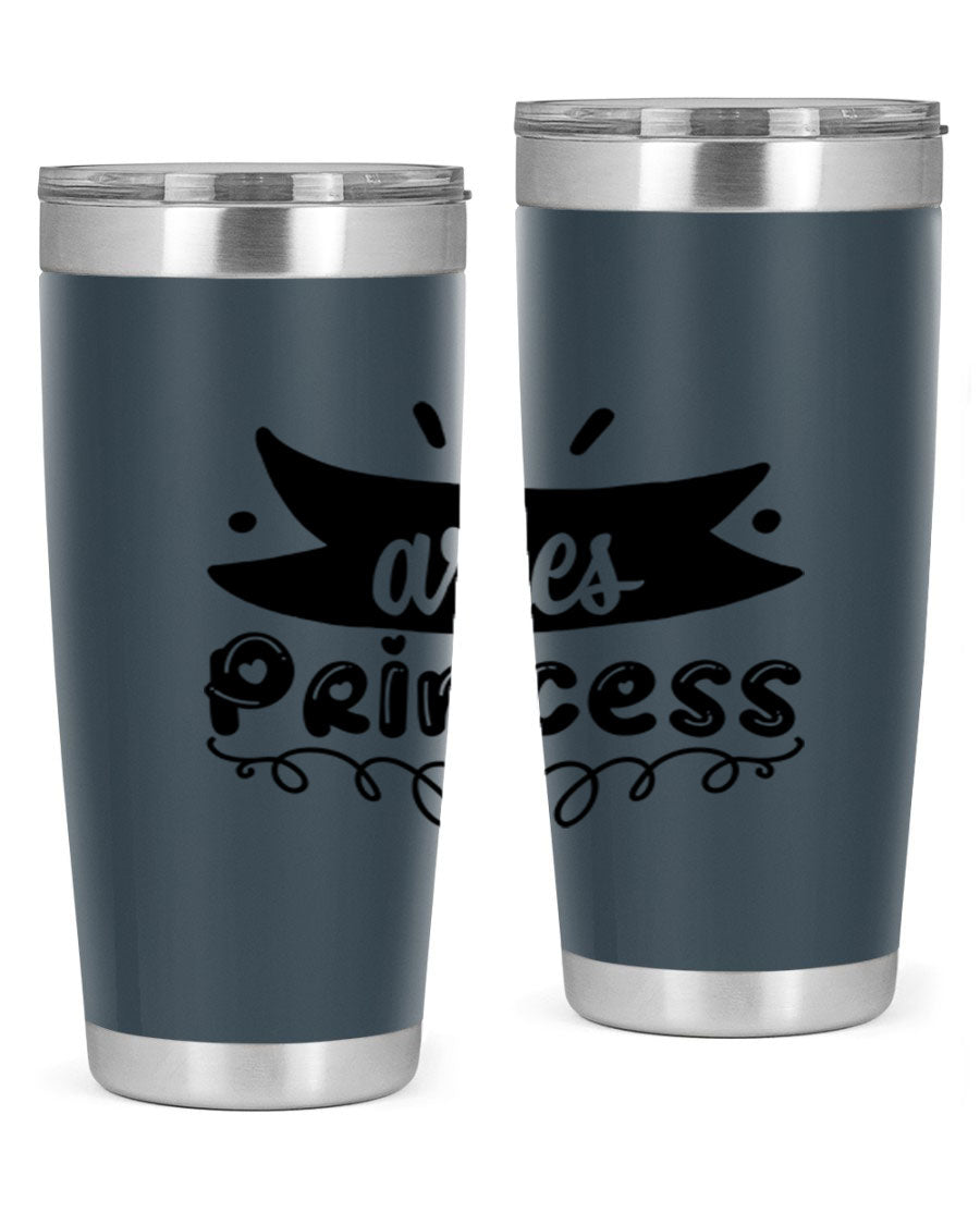 Aries Princess 116# Tumbler, a stylish 20oz stainless steel drinkware with a vibrant zodiac design.