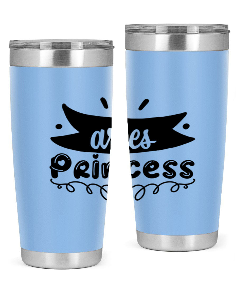 Aries Princess 116# Tumbler, a stylish 20oz stainless steel drinkware with a vibrant zodiac design.