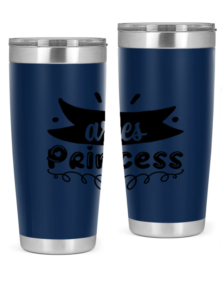 Aries Princess 116# Tumbler, a stylish 20oz stainless steel drinkware with a vibrant zodiac design.