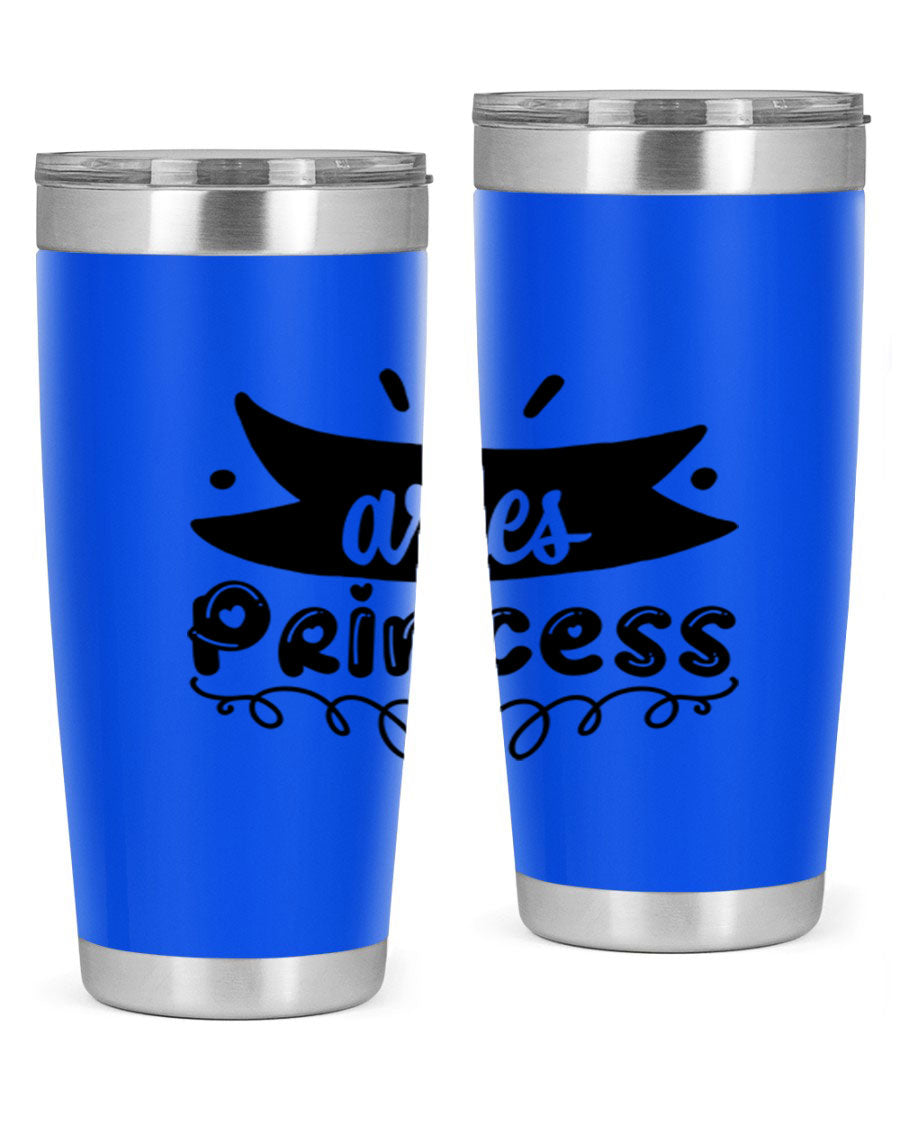 Aries Princess 116# Tumbler, a stylish 20oz stainless steel drinkware with a vibrant zodiac design.