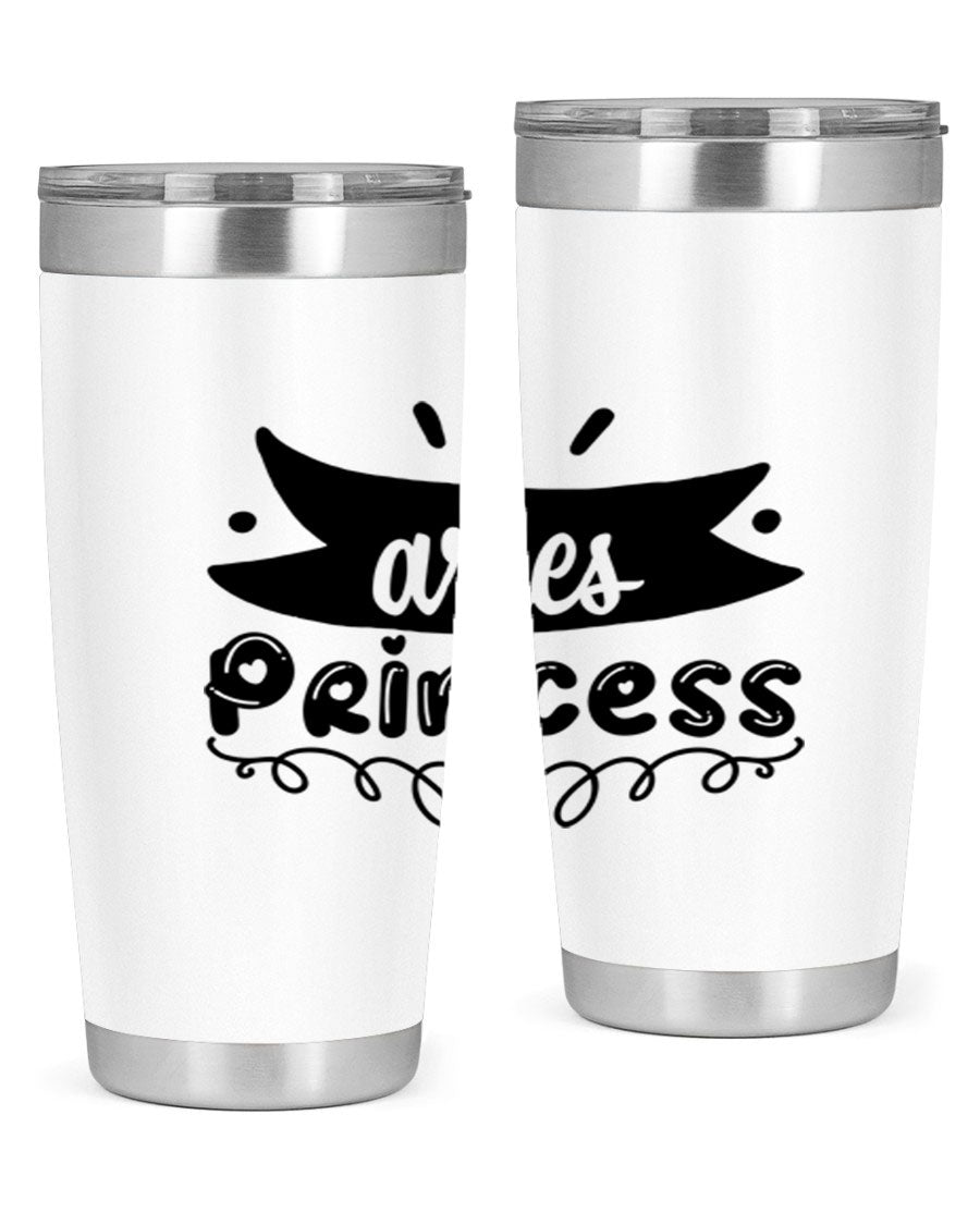 Aries Princess 116# Tumbler, a stylish 20oz stainless steel drinkware with a vibrant zodiac design.