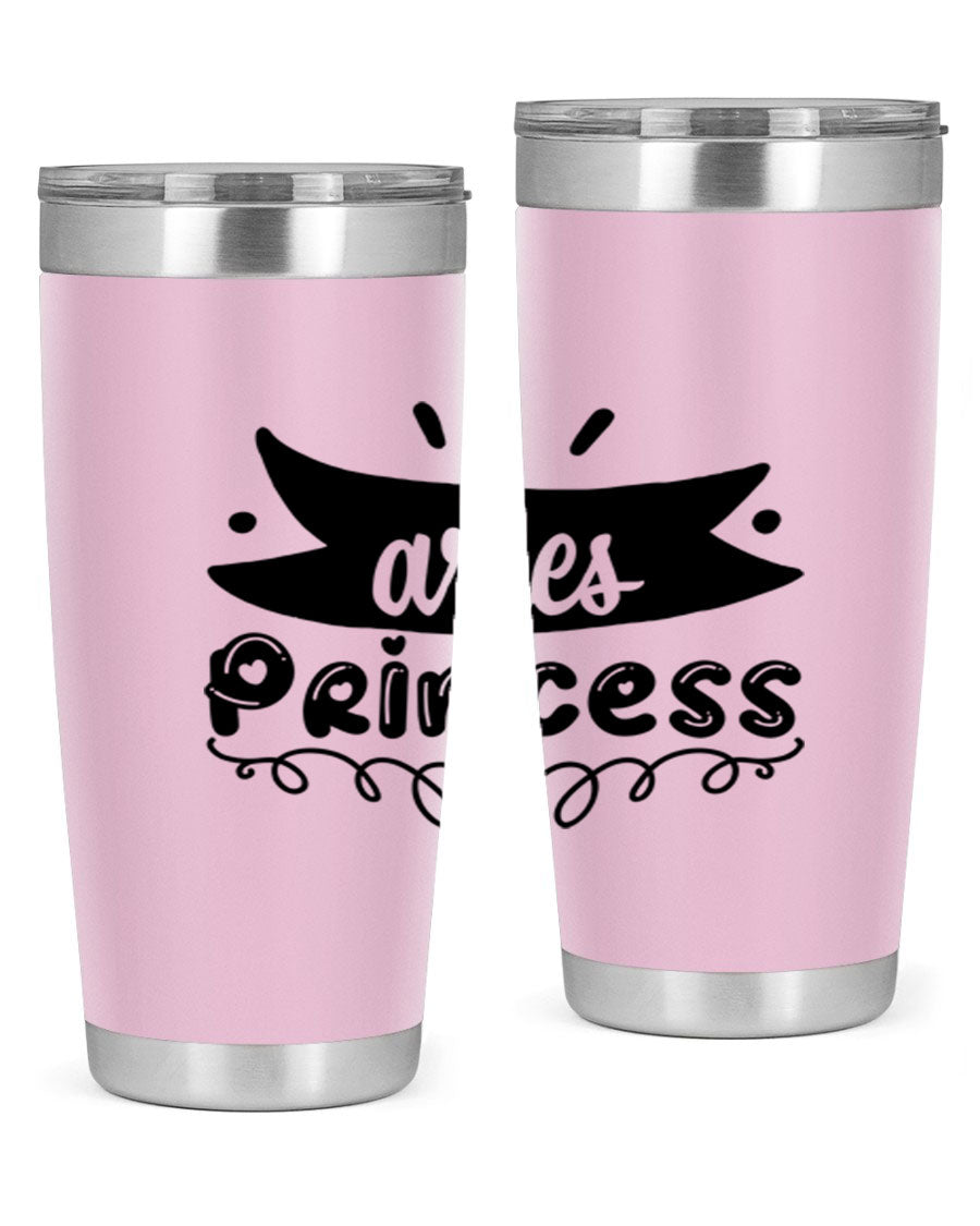 Aries Princess 116# Tumbler, a stylish 20oz stainless steel drinkware with a vibrant zodiac design.