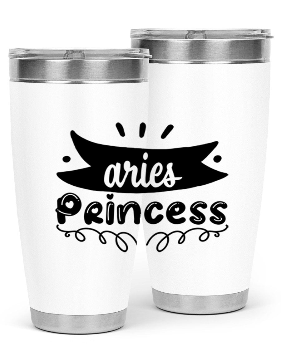 Aries Princess 116# Tumbler, a stylish 20oz stainless steel drinkware with a vibrant zodiac design.