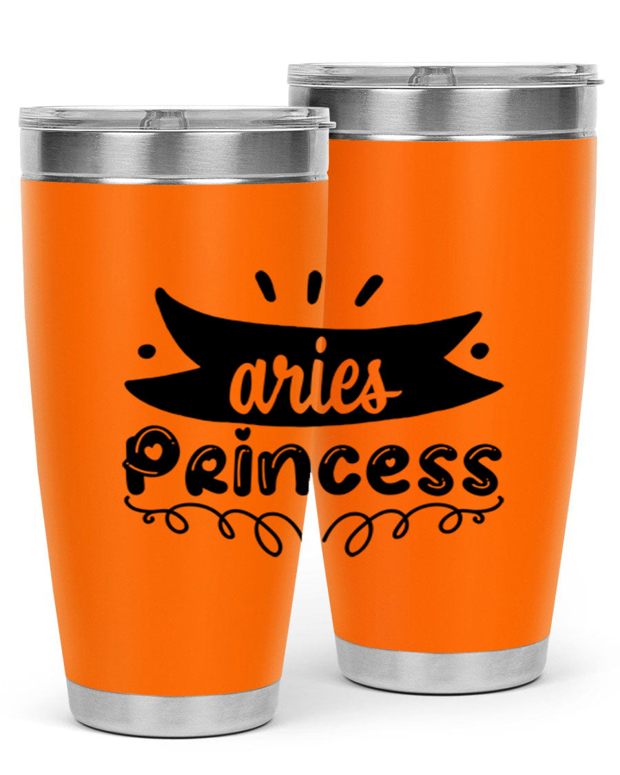 Aries Princess 116# Tumbler, a stylish 20oz stainless steel drinkware with a vibrant zodiac design.