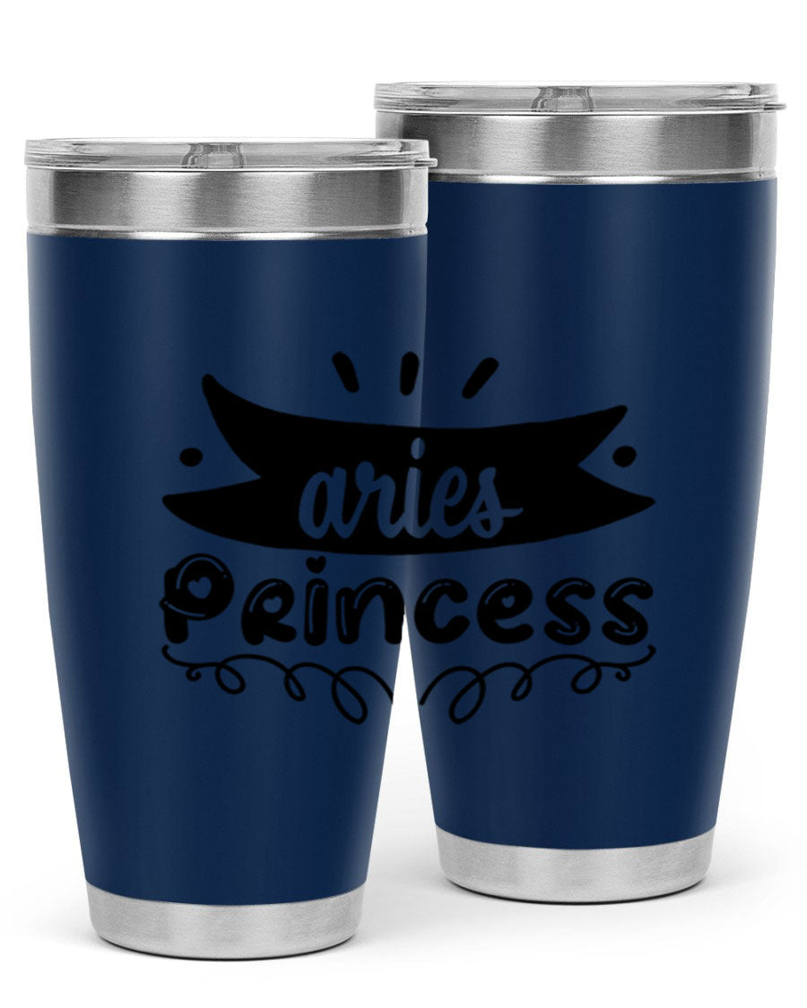 Aries Princess 116# Tumbler, a stylish 20oz stainless steel drinkware with a vibrant zodiac design.