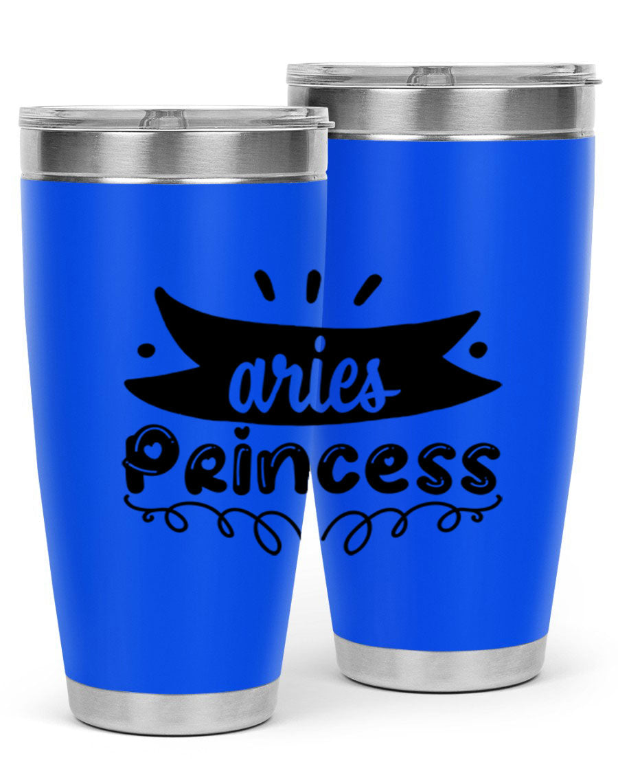 Aries Princess 116# Tumbler, a stylish 20oz stainless steel drinkware with a vibrant zodiac design.