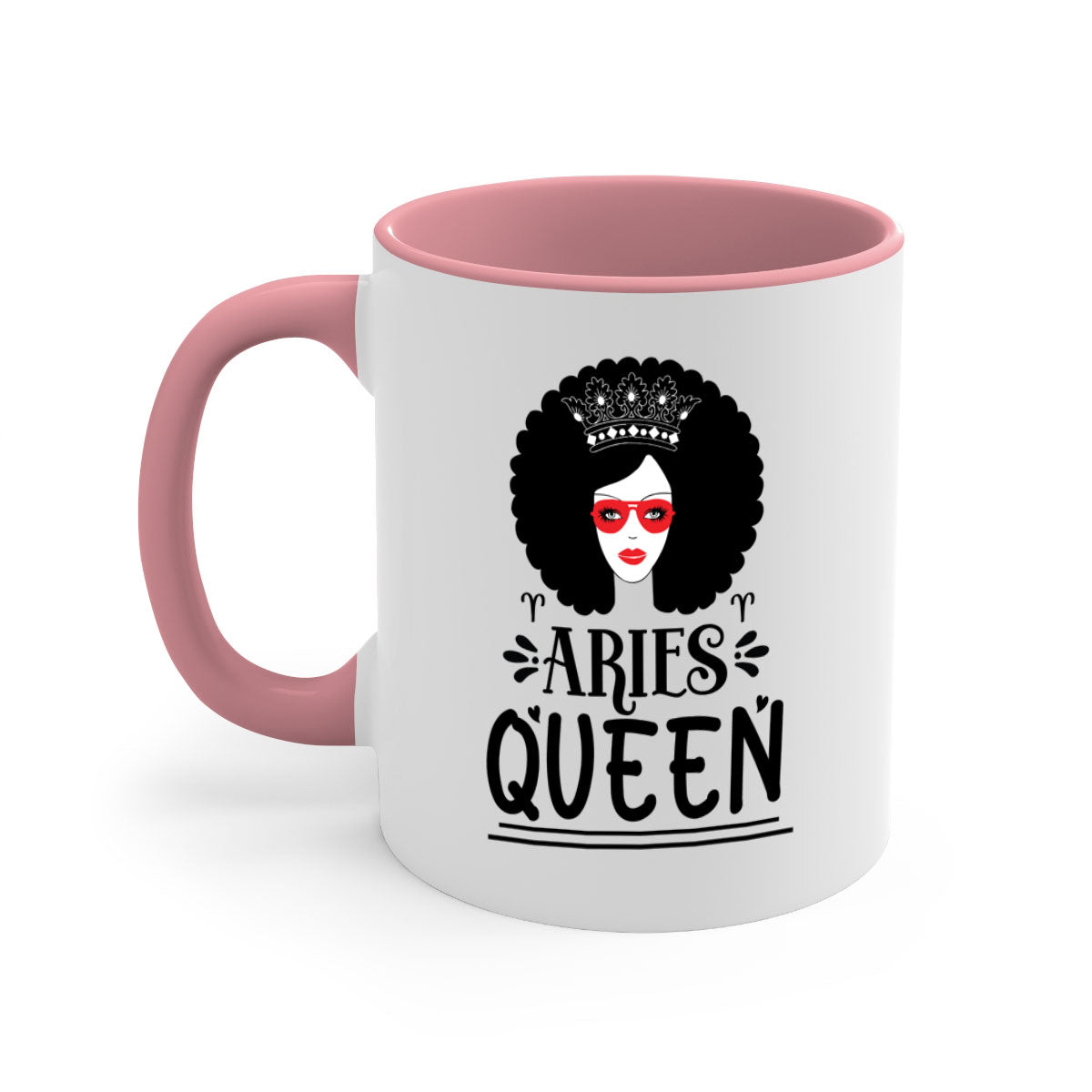 Aries queen 120# Mug with a glossy finish, featuring a colored handle and interior, available in five vibrant colors.