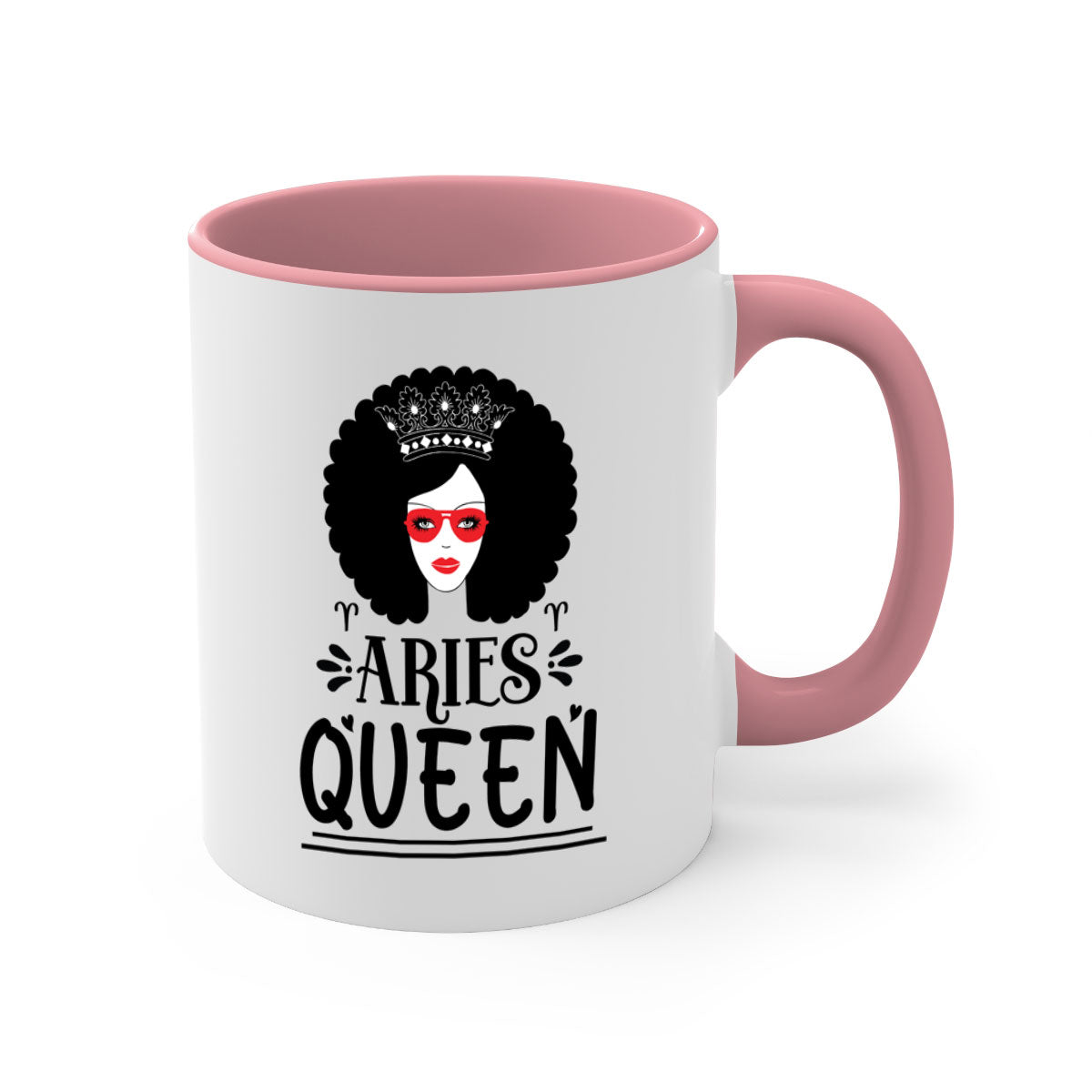 Aries queen 120# Mug with a glossy finish, featuring a colored handle and interior, available in five vibrant colors.