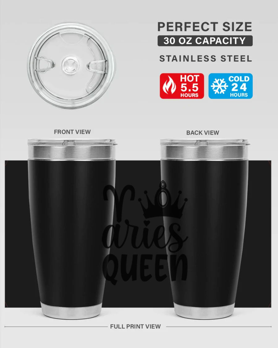 Aries Queen 118# Tumbler in stainless steel with a stylish design, perfect for hot and cold beverages.