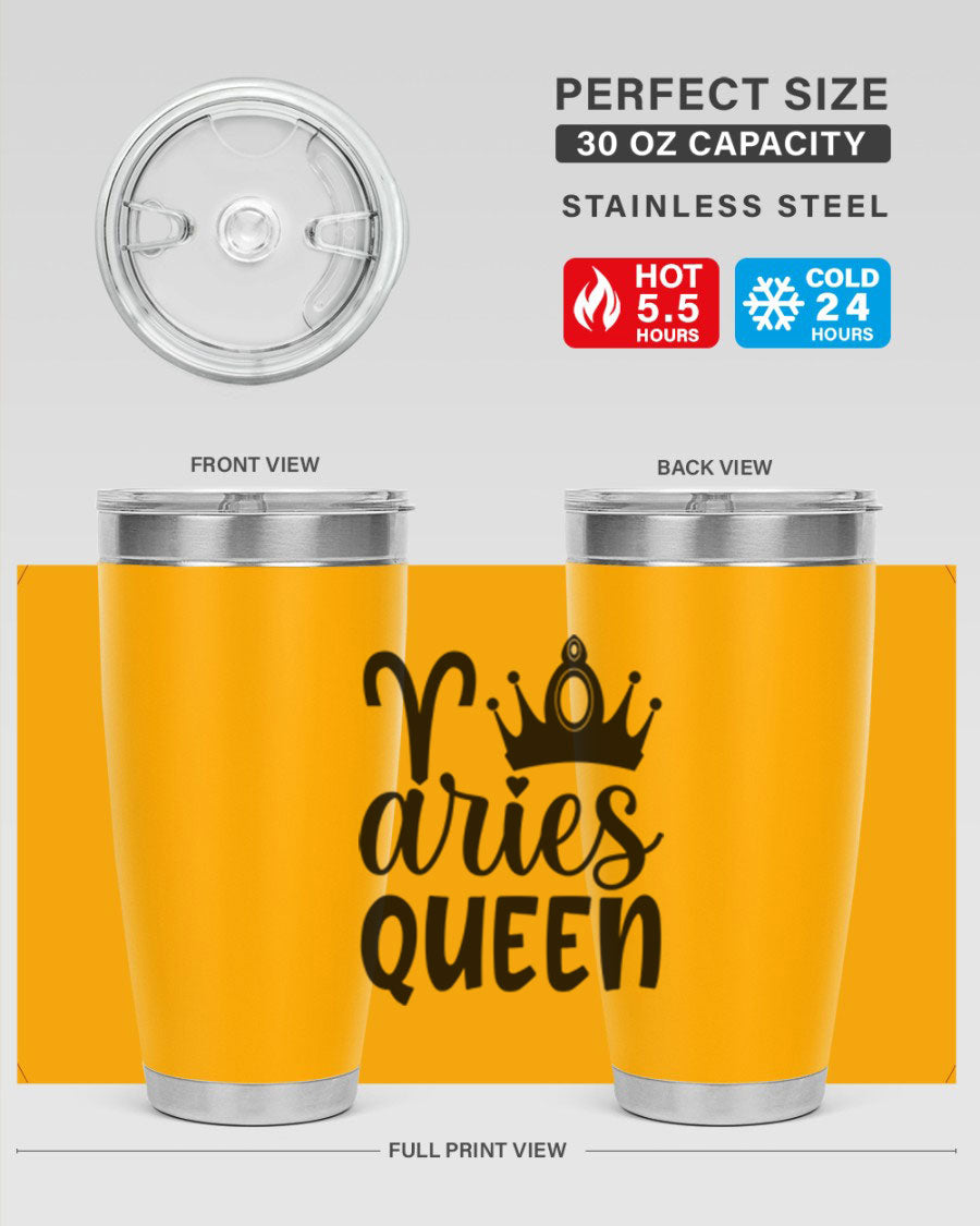 Aries Queen 118# Tumbler in stainless steel with a stylish design, perfect for hot and cold beverages.