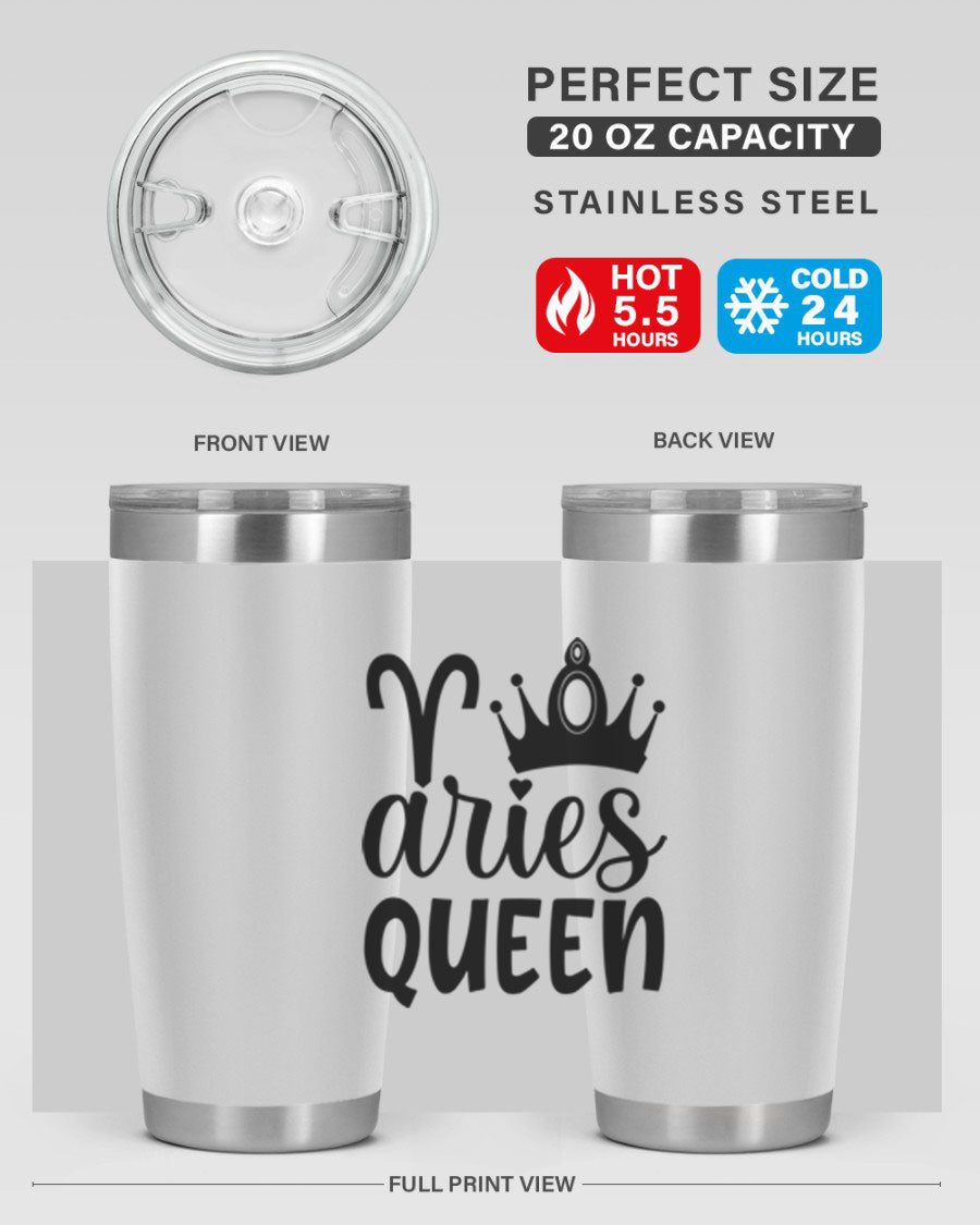 Aries Queen 118# Tumbler in stainless steel with a stylish design, perfect for hot and cold beverages.