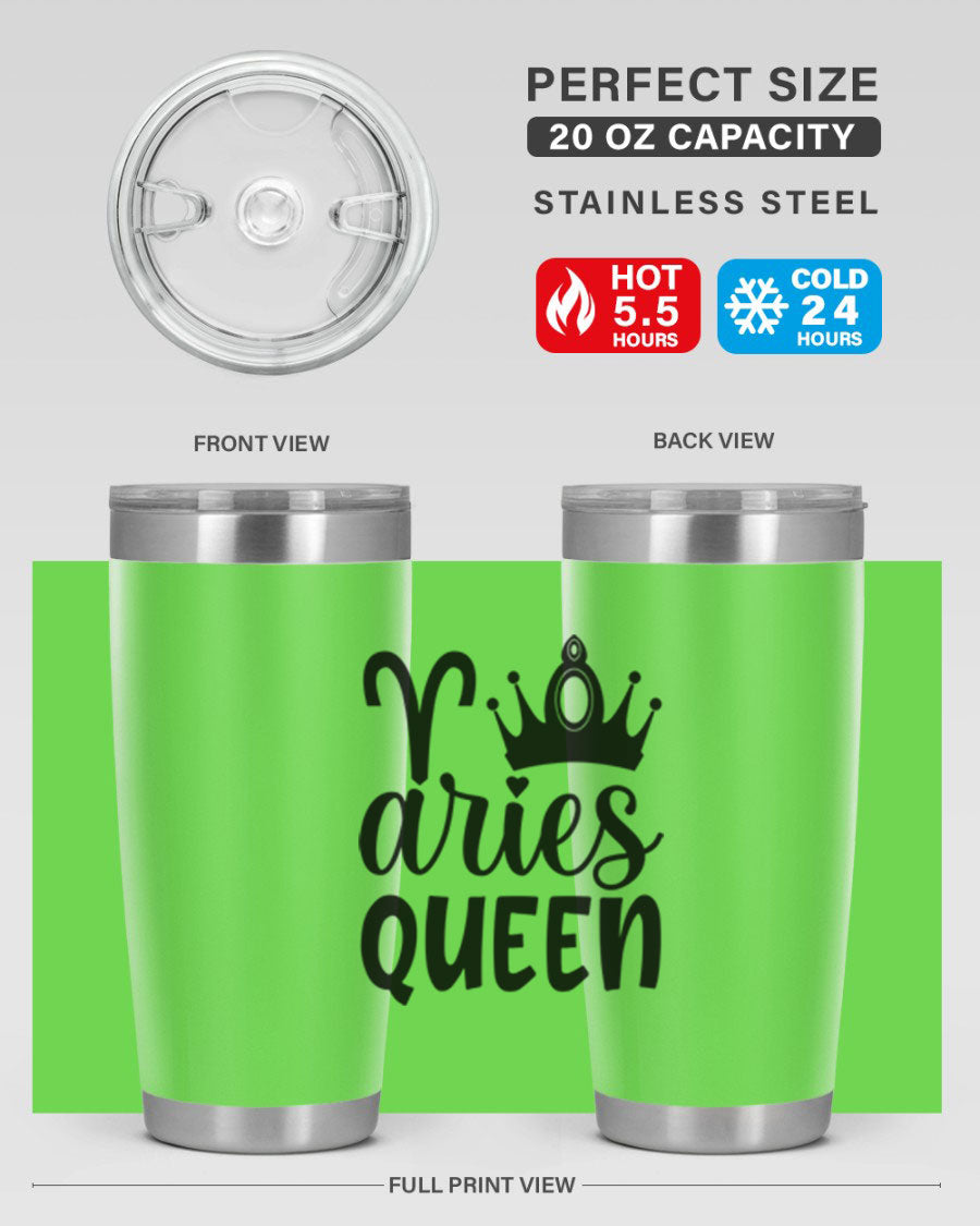 Aries Queen 118# Tumbler in stainless steel with a stylish design, perfect for hot and cold beverages.