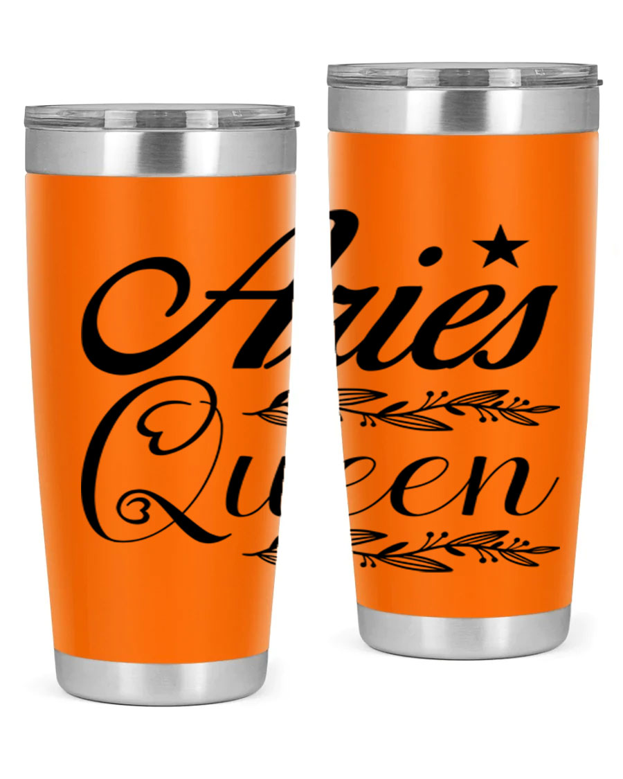 Aries Queen 119# Tumbler in stainless steel with a stylish design, perfect for hot and cold beverages.