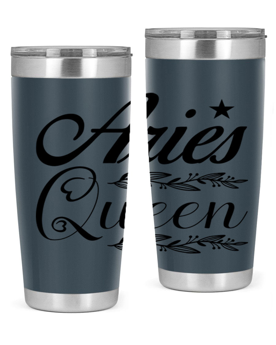 Aries Queen 119# Tumbler in stainless steel with a stylish design, perfect for hot and cold beverages.