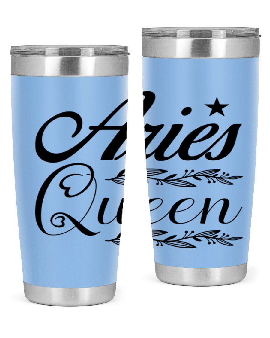 Aries Queen 119# Tumbler in stainless steel with a stylish design, perfect for hot and cold beverages.