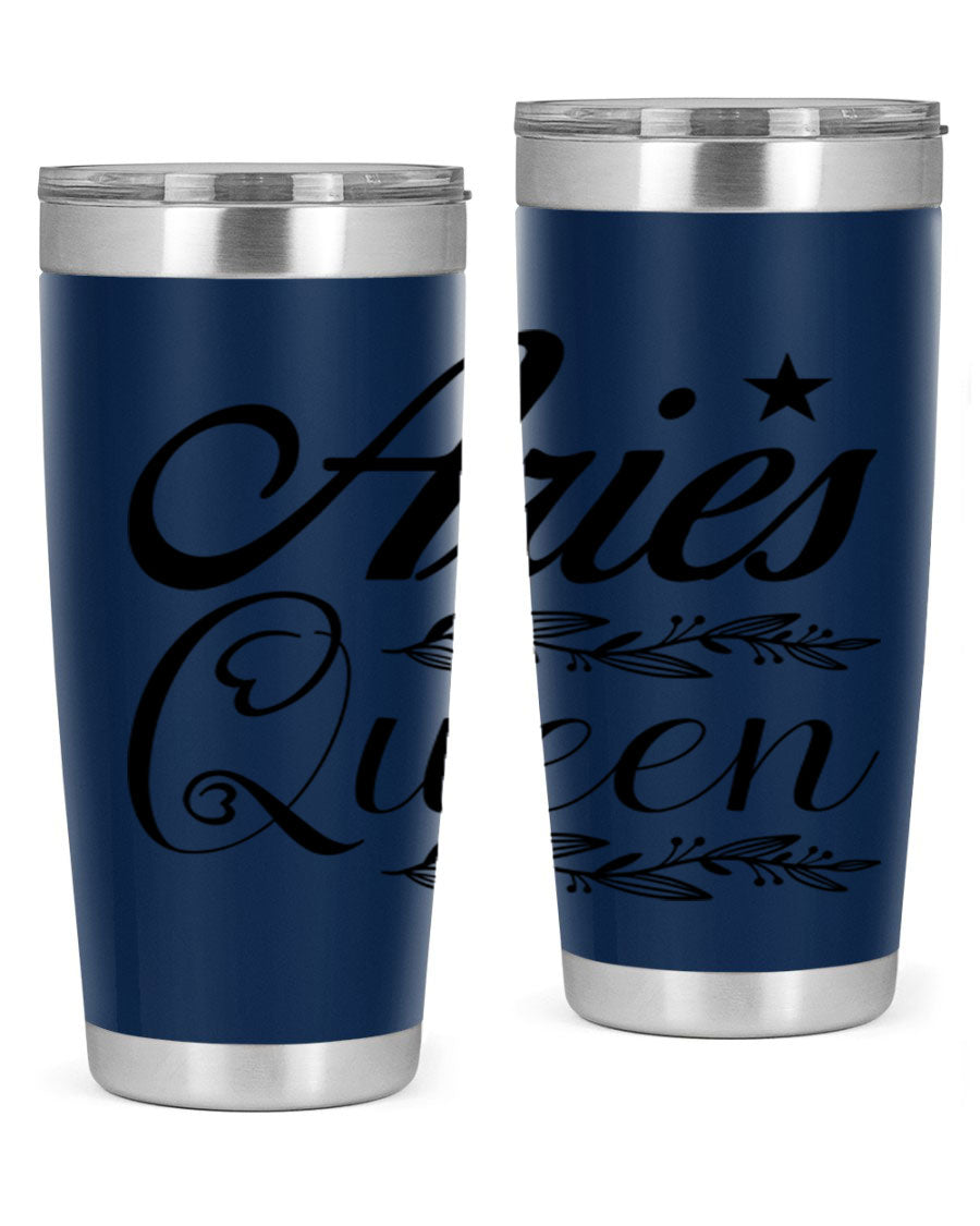 Aries Queen 119# Tumbler in stainless steel with a stylish design, perfect for hot and cold beverages.