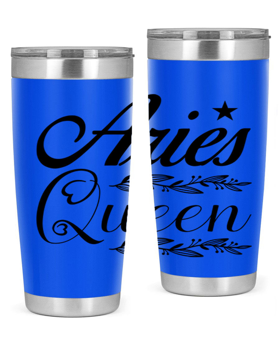 Aries Queen 119# Tumbler in stainless steel with a stylish design, perfect for hot and cold beverages.