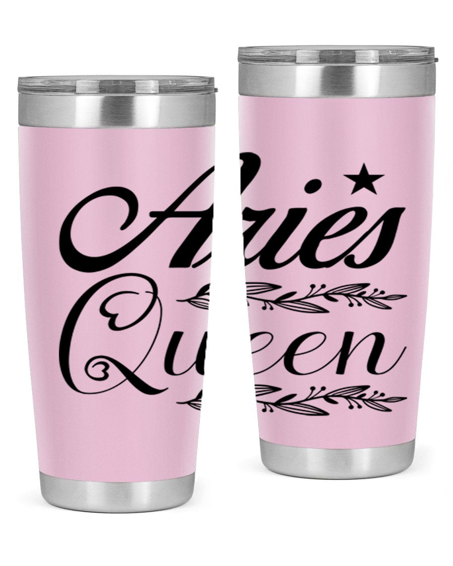 Aries Queen 119# Tumbler in stainless steel with a stylish design, perfect for hot and cold beverages.