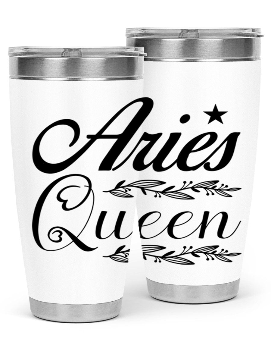 Aries Queen 119# Tumbler in stainless steel with a stylish design, perfect for hot and cold beverages.