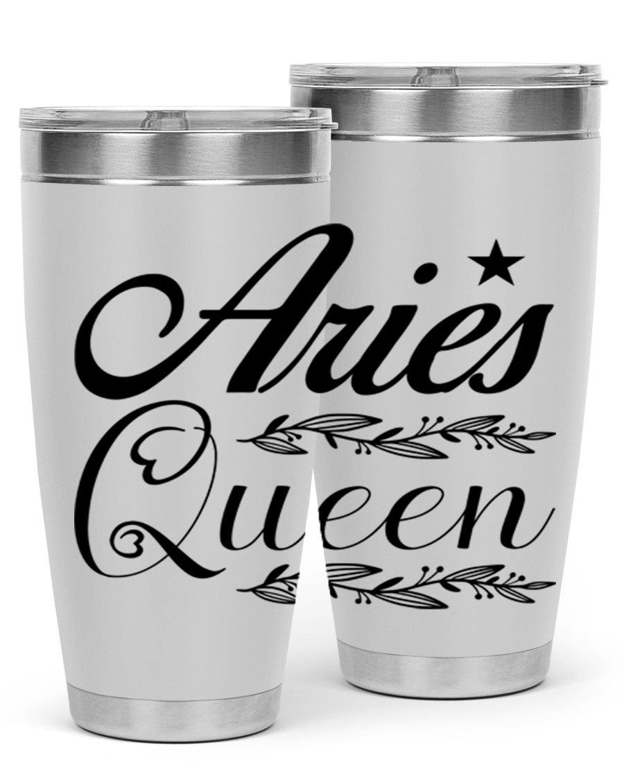 Aries Queen 119# Tumbler in stainless steel with a stylish design, perfect for hot and cold beverages.