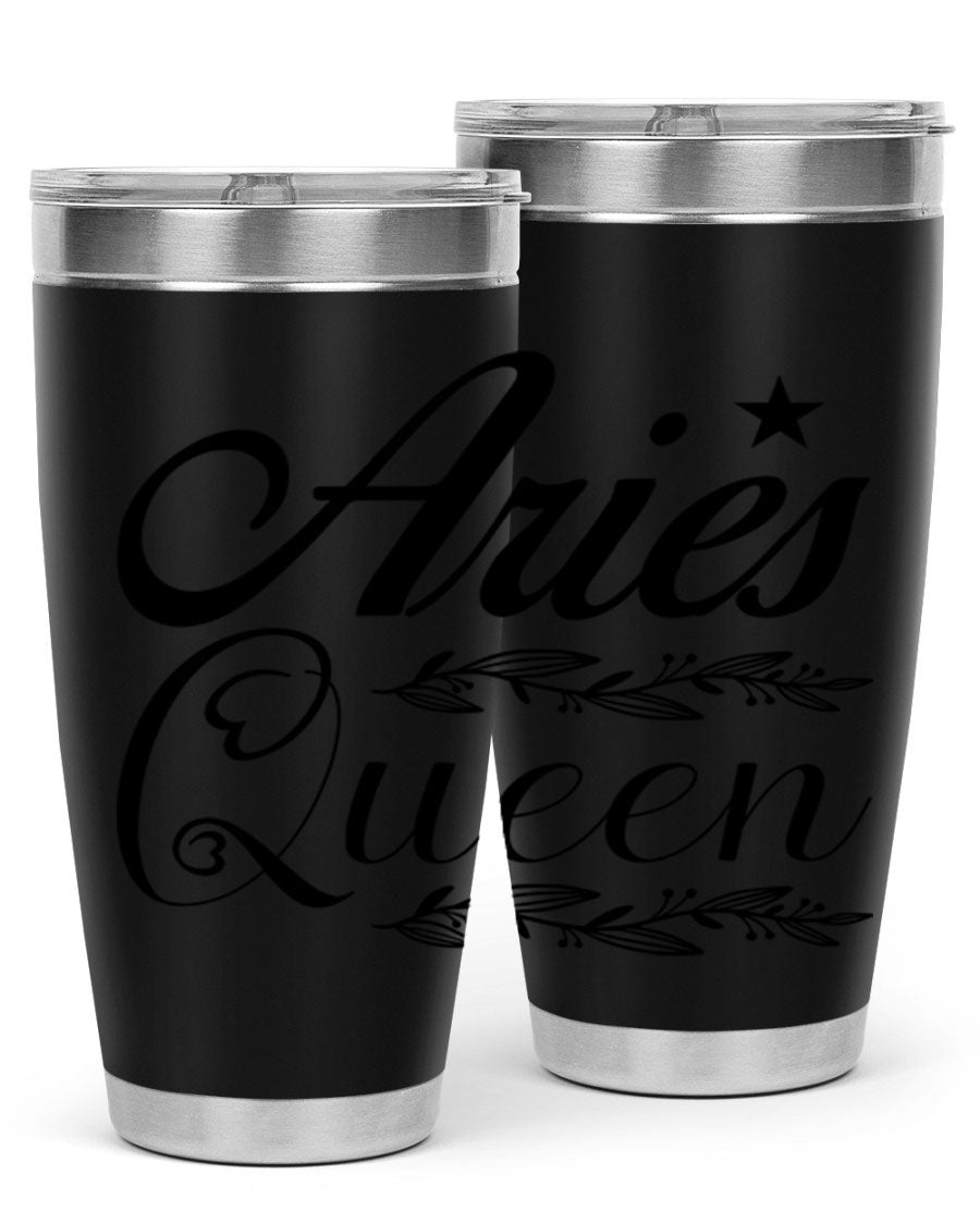 Aries Queen 119# Tumbler in stainless steel with a stylish design, perfect for hot and cold beverages.