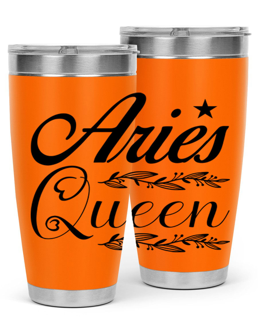 Aries Queen 119# Tumbler in stainless steel with a stylish design, perfect for hot and cold beverages.