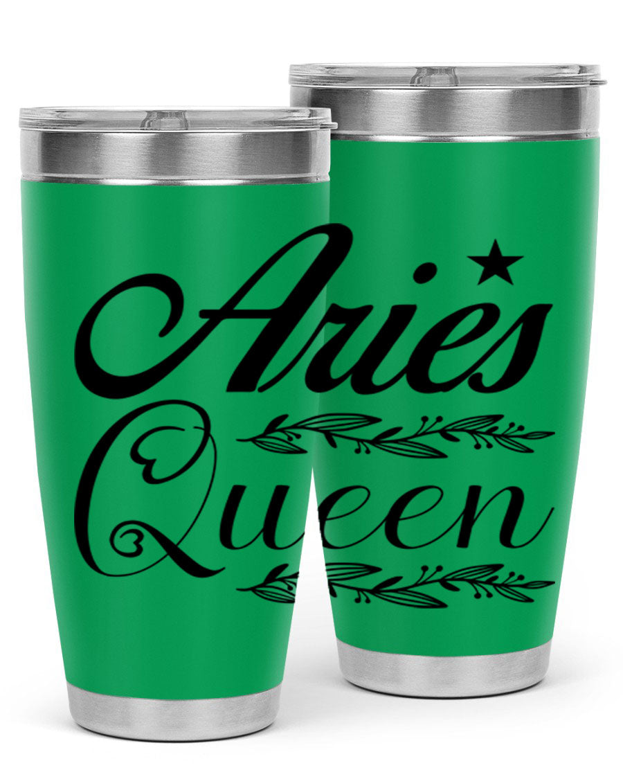 Aries Queen 119# Tumbler in stainless steel with a stylish design, perfect for hot and cold beverages.