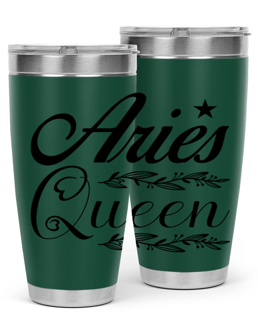 Aries Queen 119# Tumbler in stainless steel with a stylish design, perfect for hot and cold beverages.