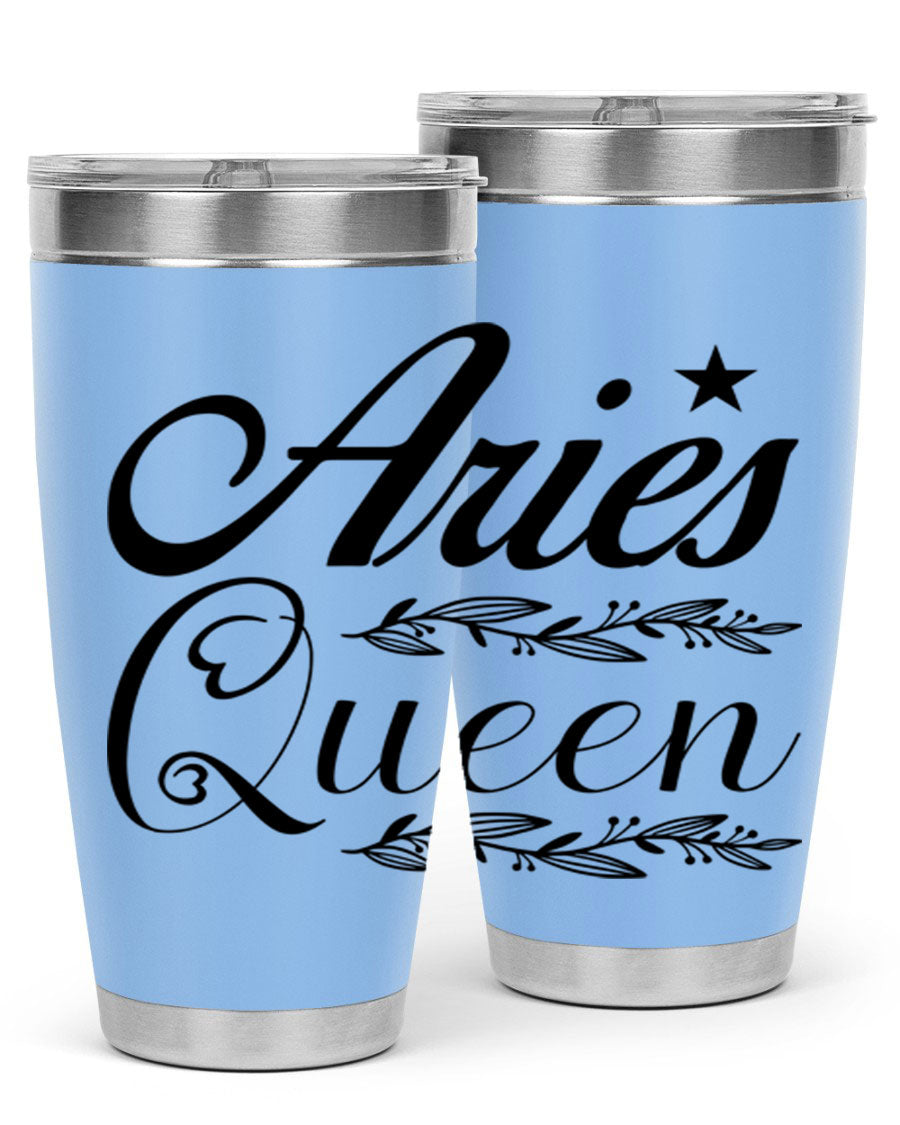 Aries Queen 119# Tumbler in stainless steel with a stylish design, perfect for hot and cold beverages.